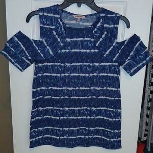 Juicy Couture Navy Tie-Dye Cold Shoulder Tee